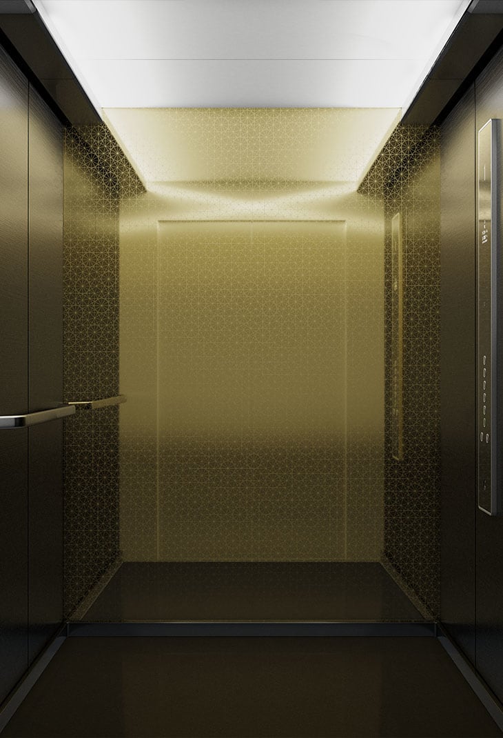 finition ascenseur bronze satiné